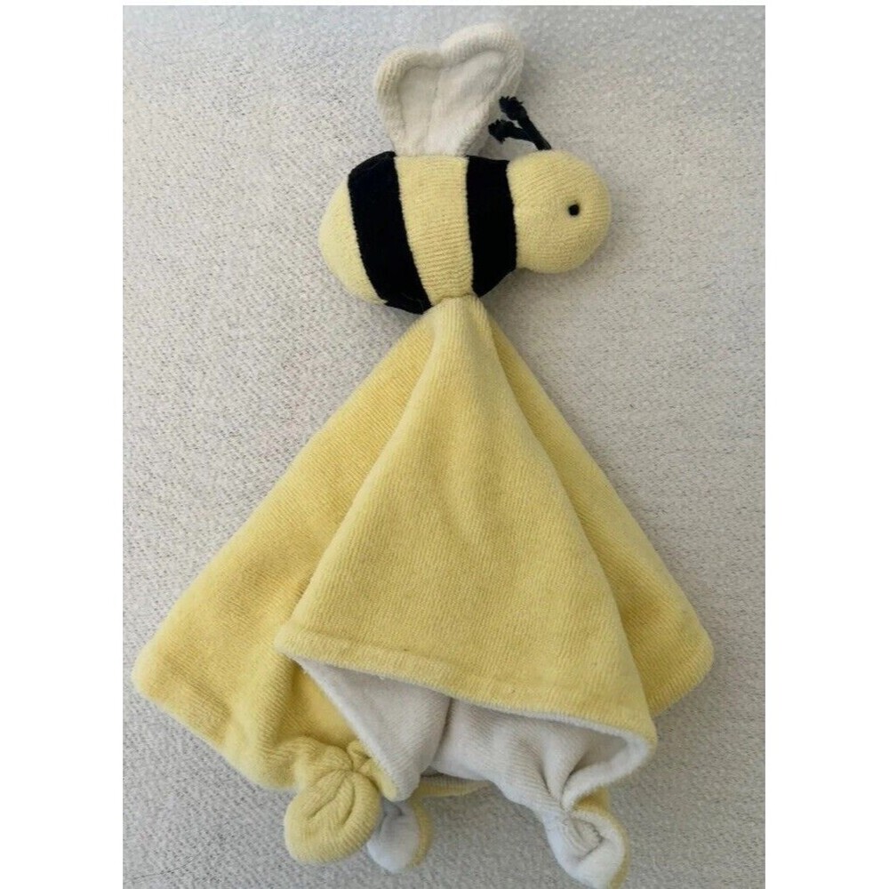 Burt's Bees Baby Bee Organic Cotton Lovey Plush Yellow Security Blanket 11x11 in